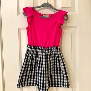 Crewcuts toddler size 2T navy gingham and pink dress